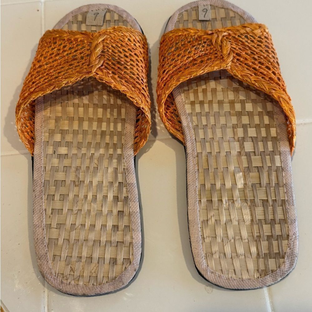 Abaca Woven Seagrass House Slippers Women’s Size 9
